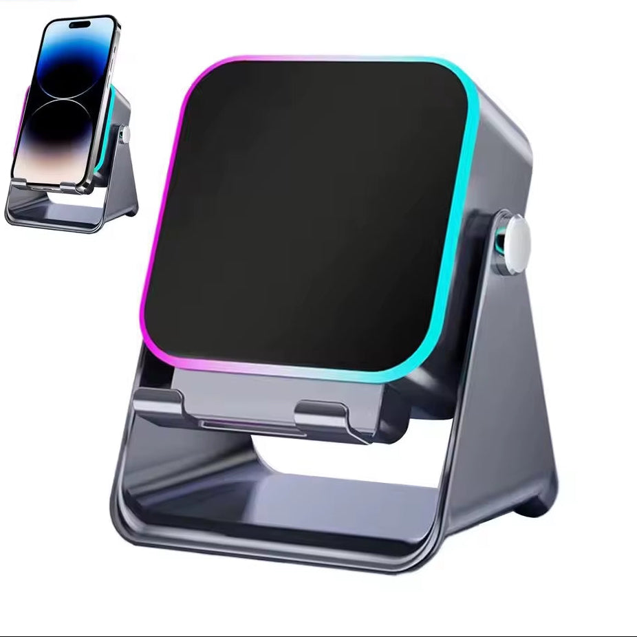 (Upgraded)5 in 1 Auto-Induction 5000Mah Wireless Induction Speaker 8 RGB Lights HIFI Sound Portable Bluetooth Phone Holder Gifts